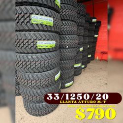 ATTURO MT LT TIRES 33X12.50X20 ALL 4 $790