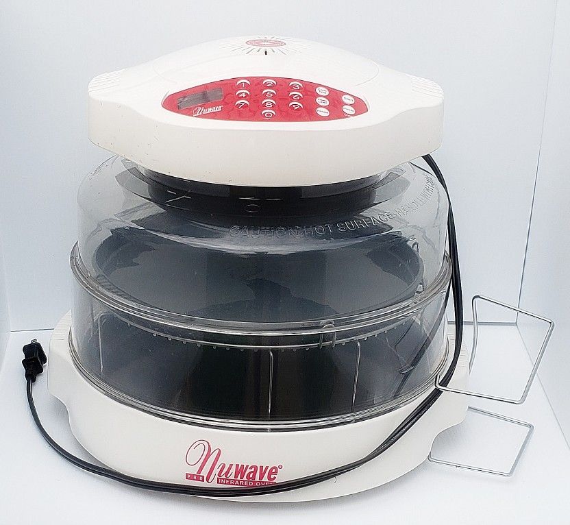 NuWave Heartware 20331 Pro Infrared Oven White and Red w/ Accessories & Lid Hold