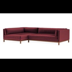 Custom Made Burgundy Jasper Chaise Sectional – $750 (Good Condition)