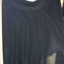 Black Long Sheer Skirt With Shorts