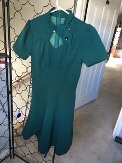 Emerald Green Vintage Mod Dress Small