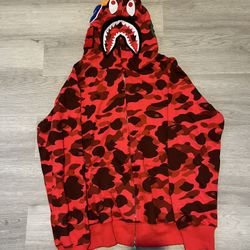 bape red hoddie 