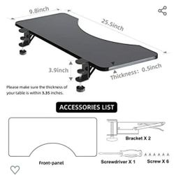 Desk Extender - Ergonomics Clamp On Keyboard Tray Black Side Table WS-K6 Desk Extenders

