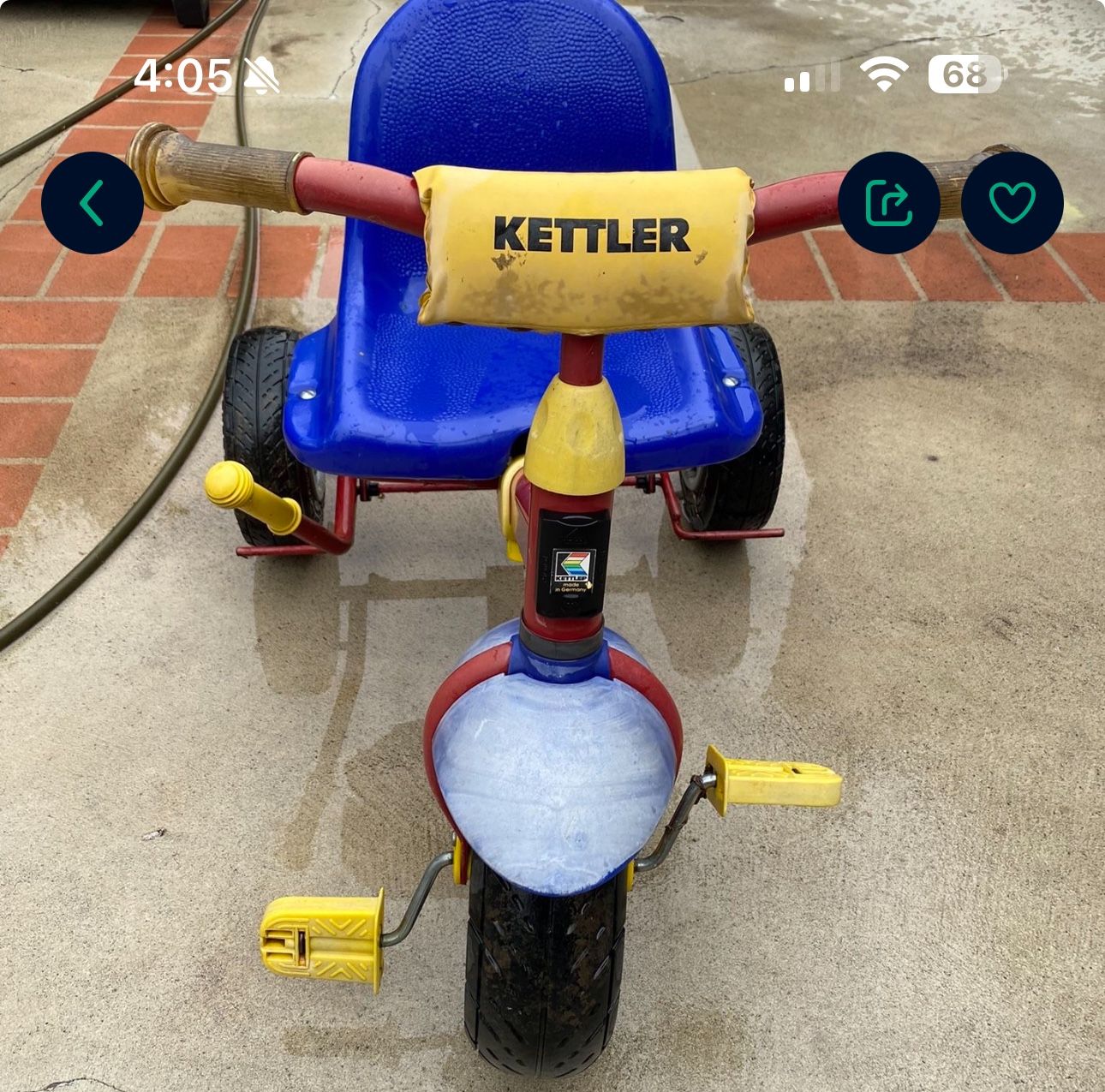 Kettle Tricycle With Adjustable Seat And Optional Push Bat