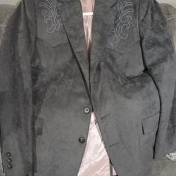 Men's Gray Western Coat   Wore Twice Only 