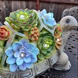 Outdoor Solar Turtle Garden Figurines Statue with 7 LEDs for Patio, Lawn ,Yard Art Decoration FREE SHIPPING