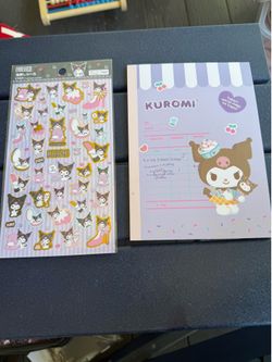 Kuromi Notebook and Kuromi stickers