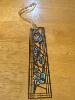 Metal Tiffany Bookmark with Ribbon