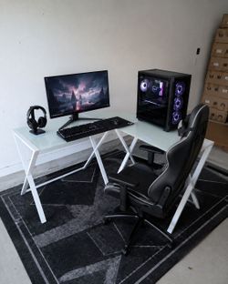 L Shaped Desk / Gaming Desk / Office Desk / Table / Glass Desk / Corner Desk