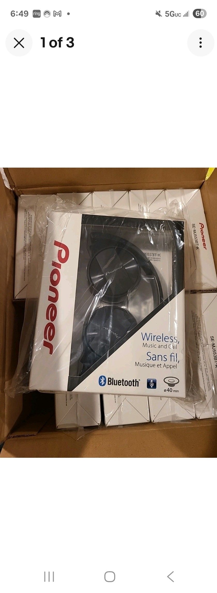 Pioneer Wireless Headpohones SE-MJ553BT-K