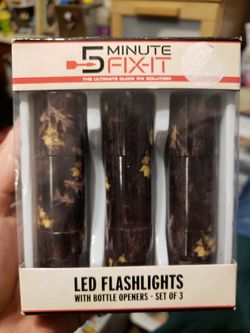 LED Flashlights with bottle openers - set of 3