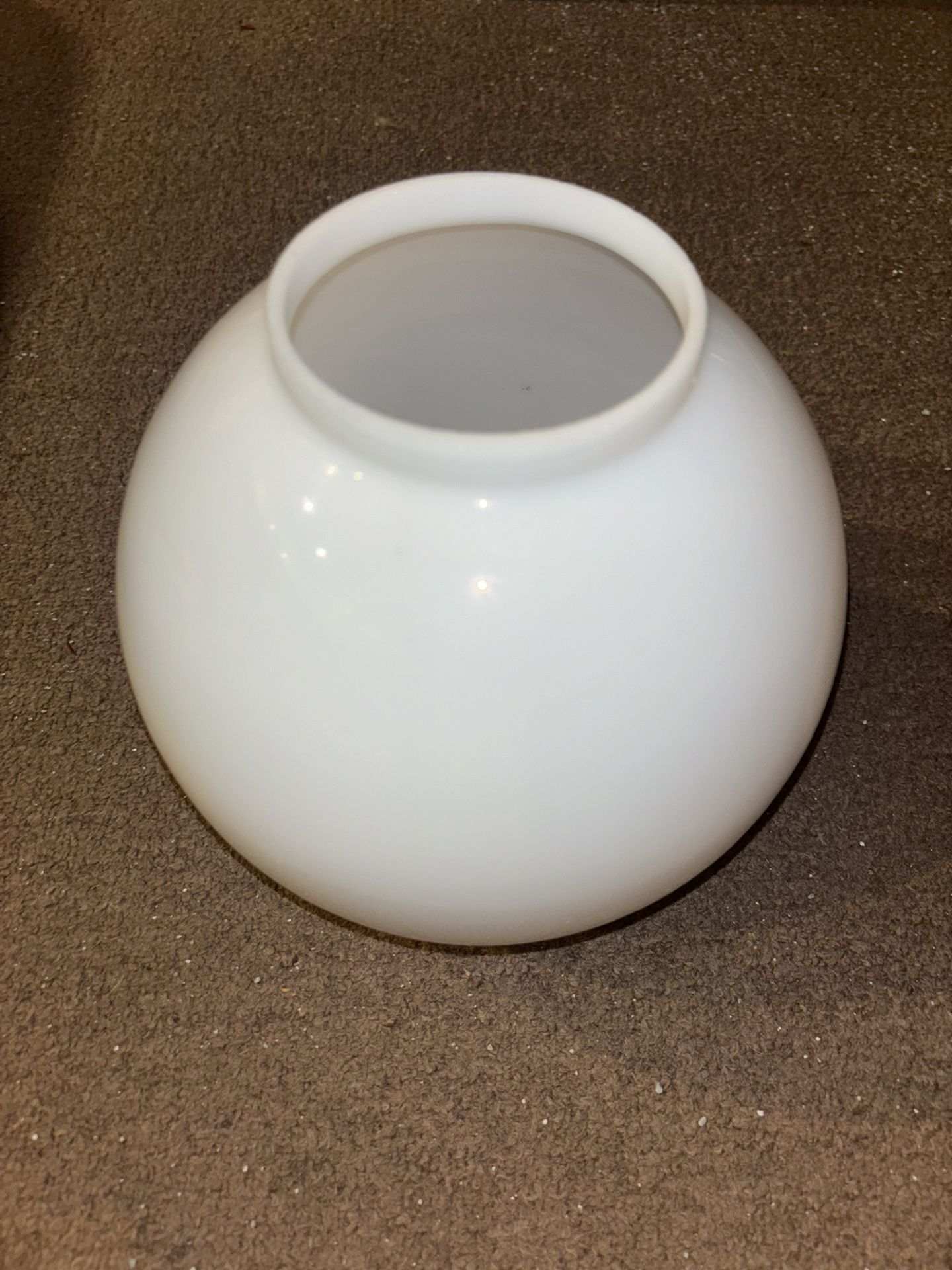 Antique White Milky Clear Round Glass Rare Lamp Shade