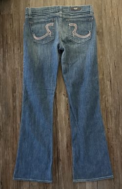 Rock & Republic Y2K Light Wash Bootcut Jeans 28 Embroidered