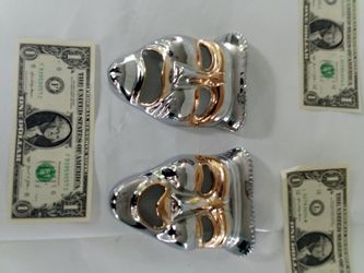 Comedy and Tragedy Gold and Chrome Plated Theater Masks