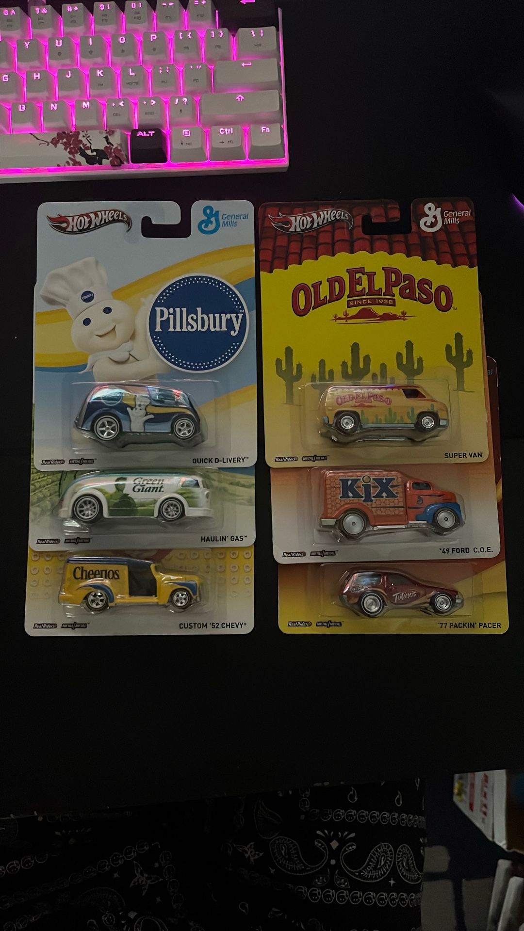 Hot Wheels General Mills, Totinos, Kix, Old El Paso, Green Giant, Pillsbury, Cheerios