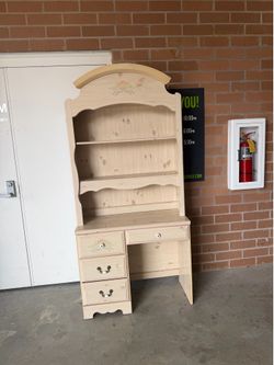 Desk with drawers and hutch