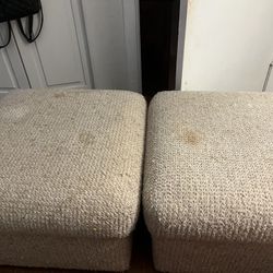 Free-Two Ottomans With Wheels