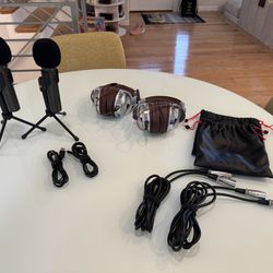 Podcast Kit - 2 Microphones and 2 Wired Headphones