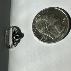 925 Silver Ring With Natural Ruby - Antique