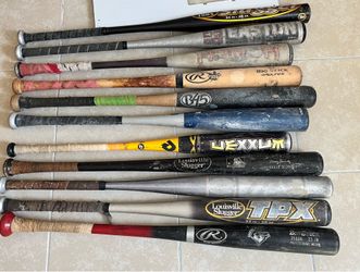 Baseball Bat Collection - (x11) Wooden and Metal