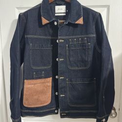 H&M  x Dr Woo x Nyden Raw Denim And Leather Jacket 
