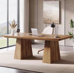 Modern Wood Pedestal office desk