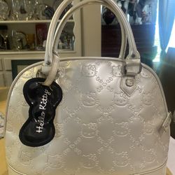 Hello Kitty By Sanrio: Domed Satchel/Purse White/Logo 14”LongX 11”TallX7”WOrDeep 