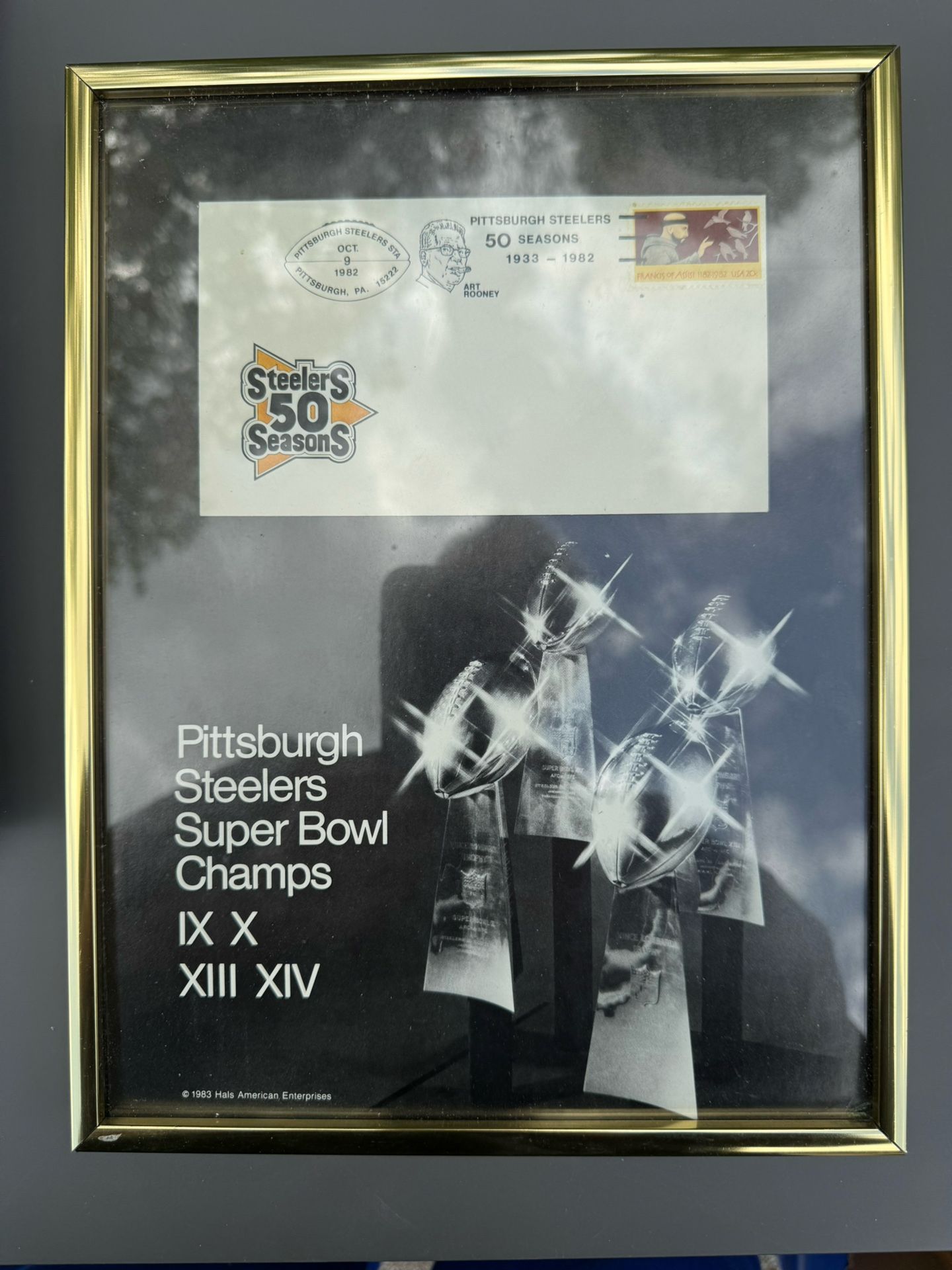 Rare Framed Matted PITTSBURGH STEELERS IX X XIII XIV Champions Display SWEET 