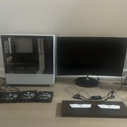 PC Parts Bundle — NZXT Case + Curved Monitor + 16GB RGB RAM + Fans