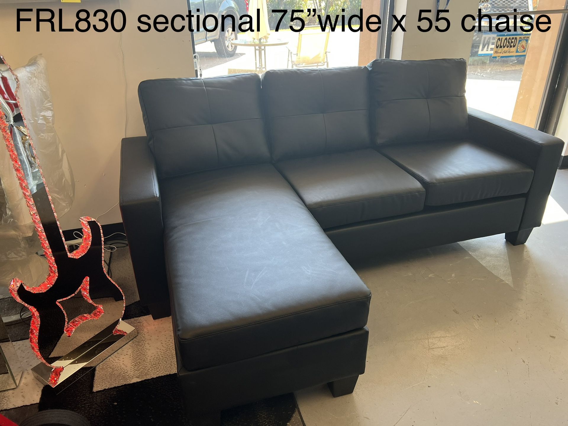 New Black Small Sectional Perfect For Game Room Or Small Size Room K Furniture And More 