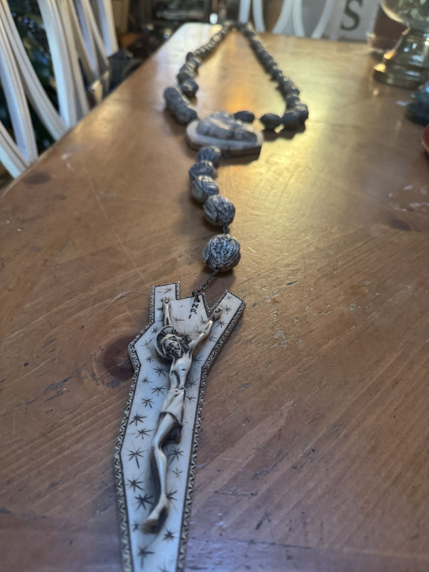 67” Large Vintage Resin Wall Rosary