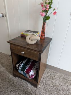 Brown wood nightstand