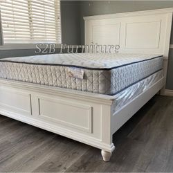 Ck White Alina Bed With Ortho Mattress Included 