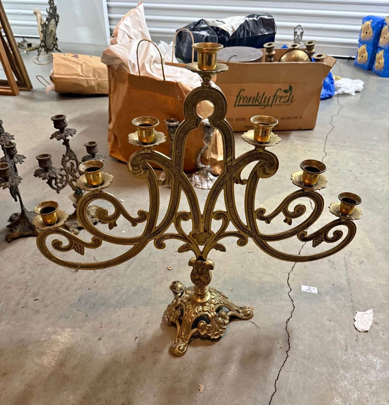 vintage Marian style seven-light candelabra.