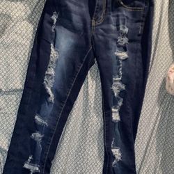 Ripped High Waisted Skinny Jeans