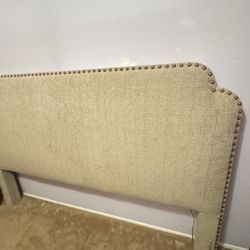  King Bed Frame, Beige $60