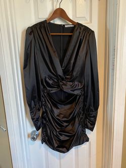 Silky Black Short Dress L
