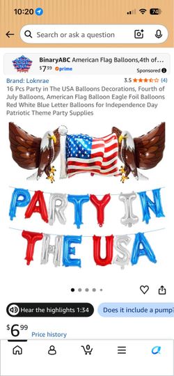 4th of July Party Balloon Decoration Set