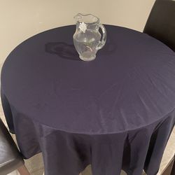 90 Inch Polyester Round Navy Tablecloths
