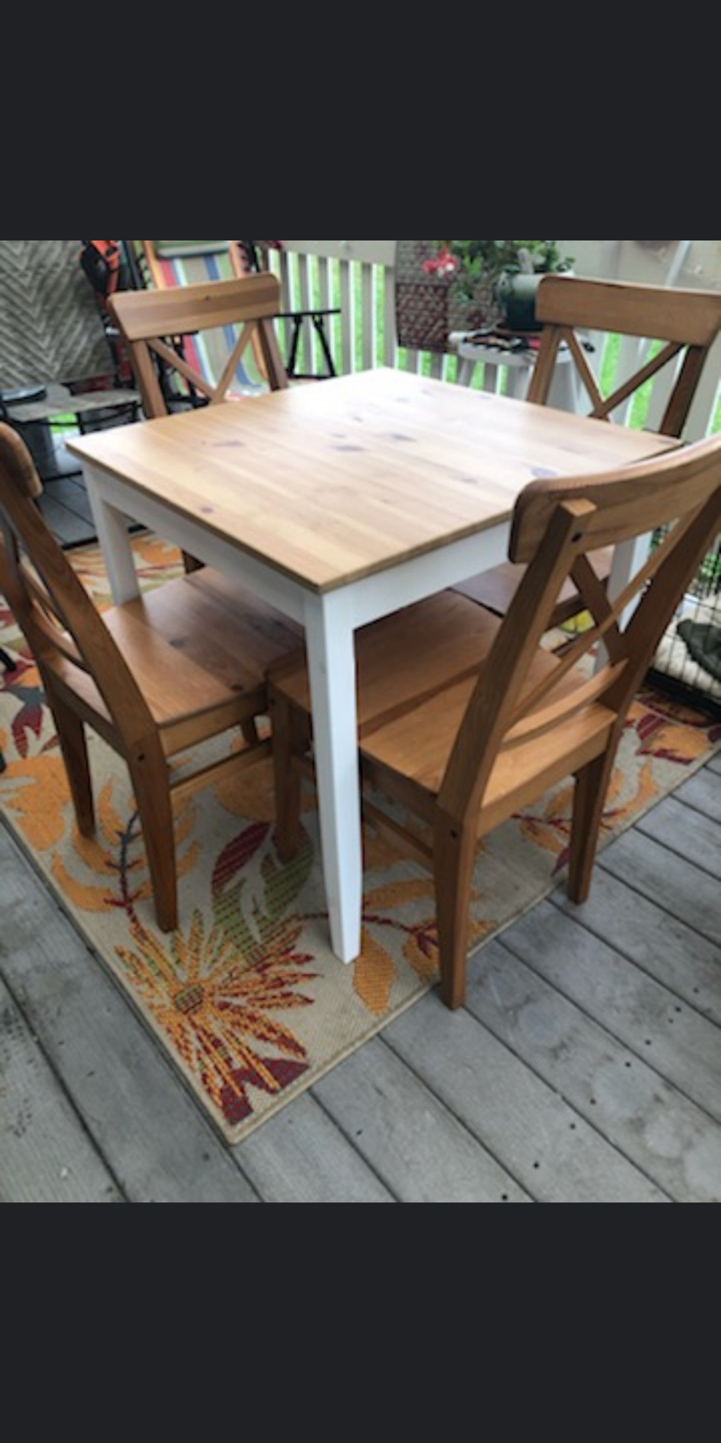 All wood table & chairs