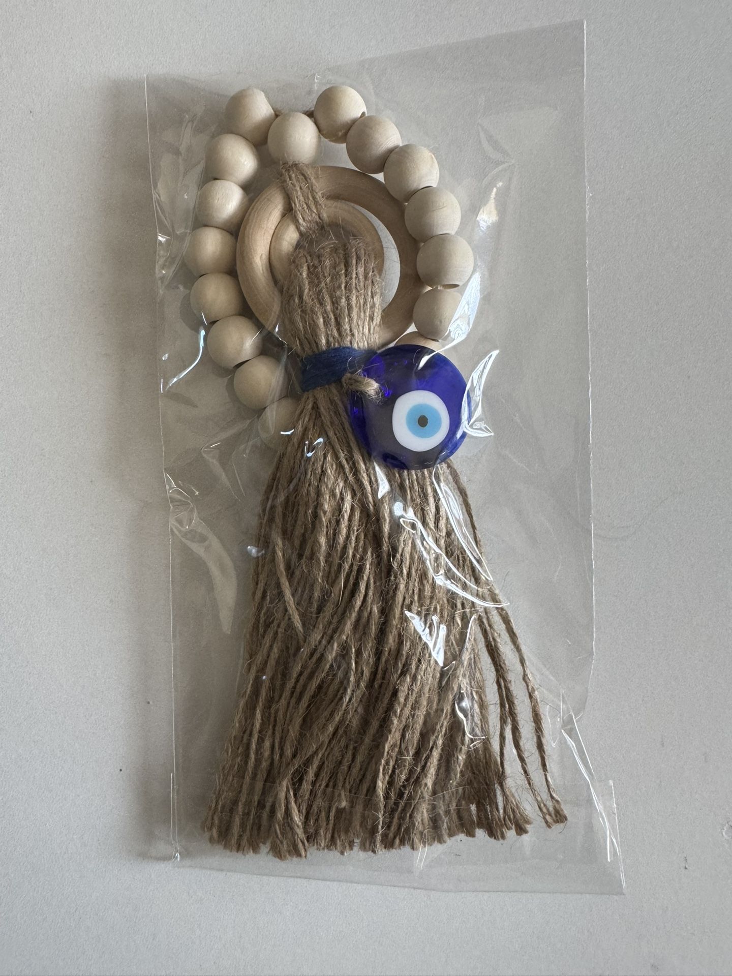 Wood Bead Door Handle Pendant With Tassel