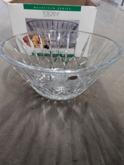 Vintage TUSCANY Lead CRYSTAL Oval Serving Bowl w Box MUIRFIELD SERIES 11"