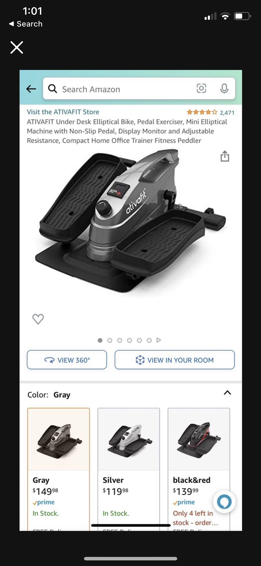 Under Desk Elliptical Exercise Bike
