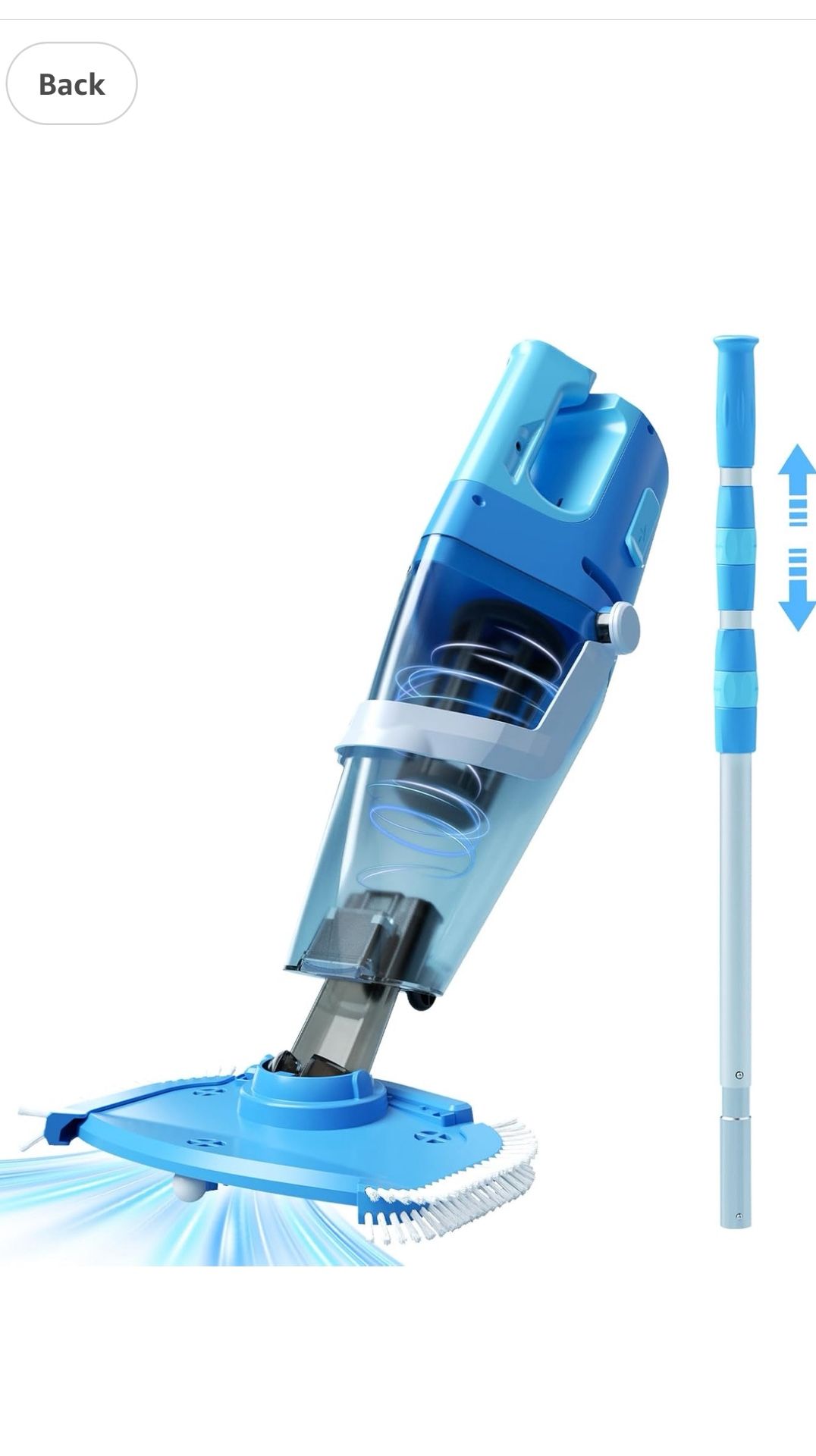 Cordless Pool Vacuum with Telescopic Pole