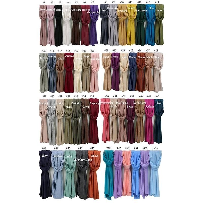 5 For $55 Premium Jersey Shawls/Hijabs