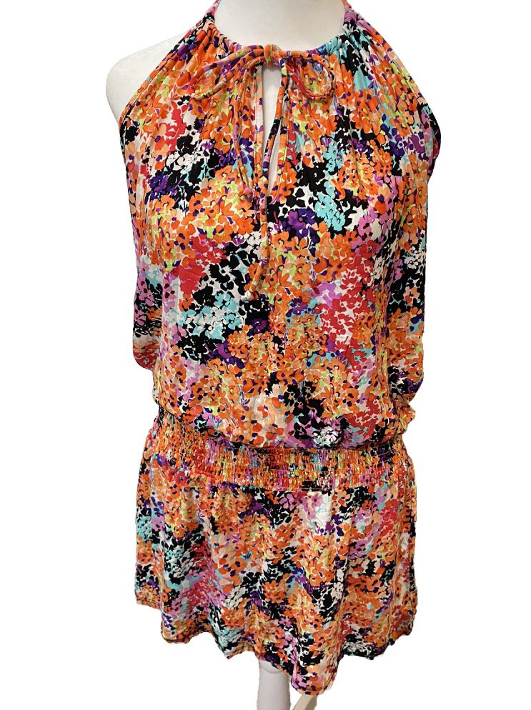 Kenneth Cole Reaction Women's Keyhole Tunic Dress Swim Cover-Up- Size L