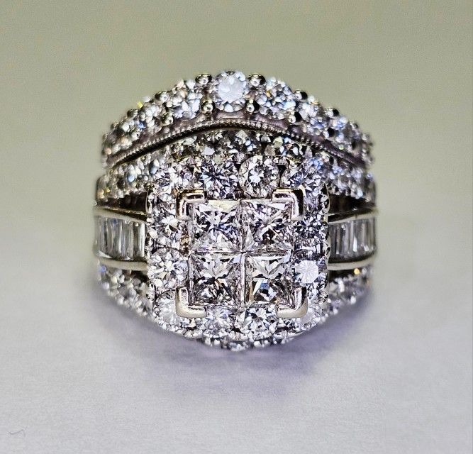 Gold Natural Diamond Cluster Set Ring #11939