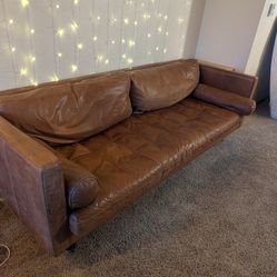Leather Joybird MidCentury Style Couch