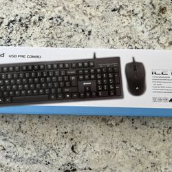 New Inland USB Pre Combo Black Keyboard With Mouse New