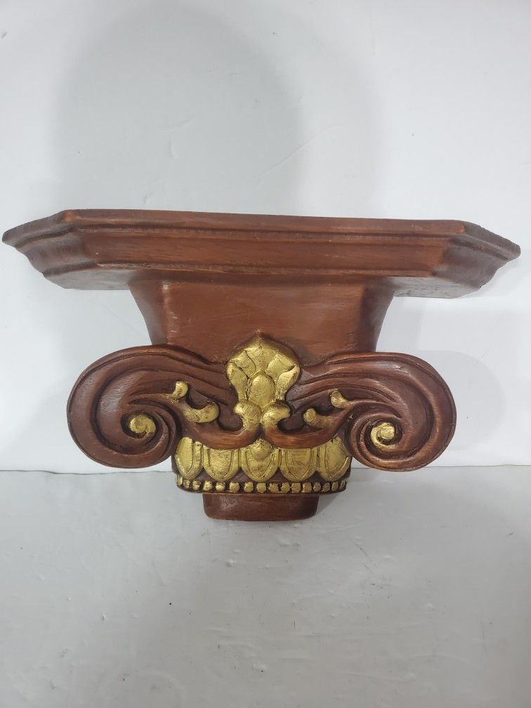 Solid Hand Carved Wall Bracket Shelf